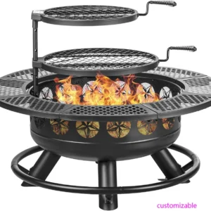 36 Inch Fire Pit with 2 Cooking Grills